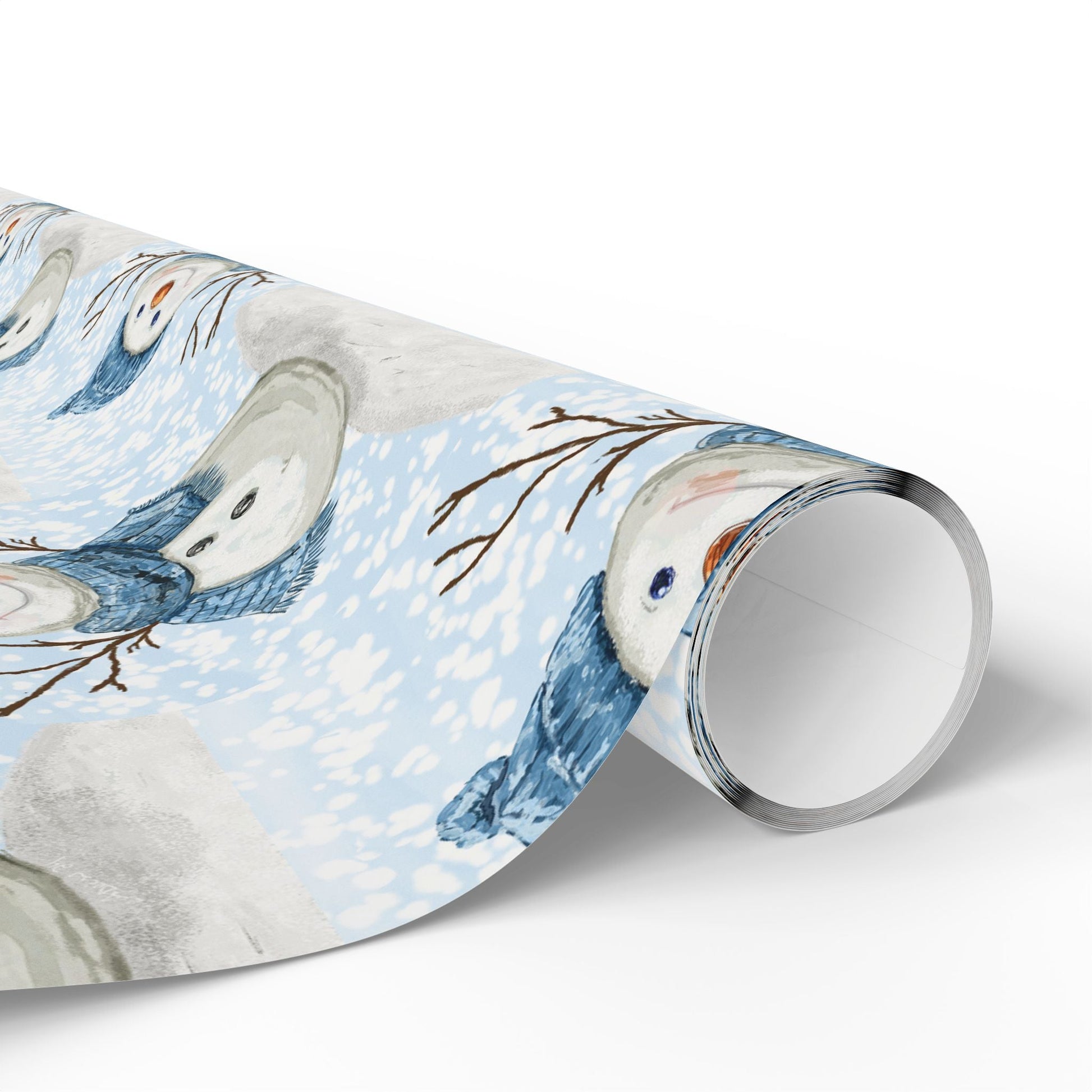 Snowman Wrapping Papers - Blue Cava