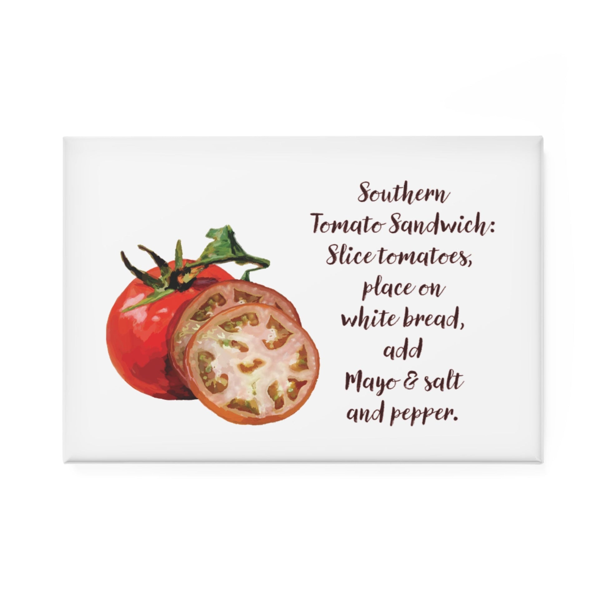 Southern Tomato Sandwich Recipe Magnet - Kitchen Decor - 1 & Set of 10 - Blue Cava