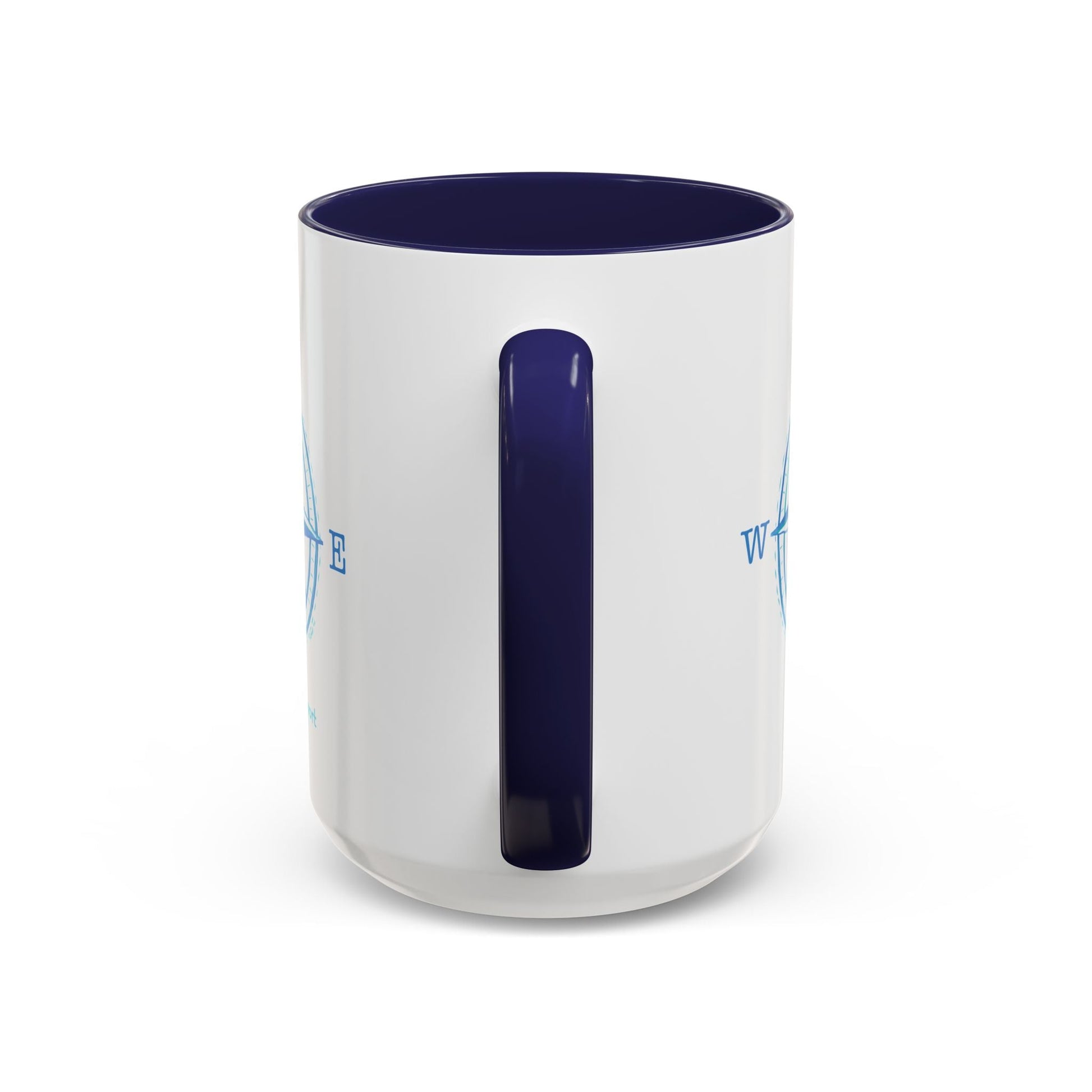 Southport Compass Accent Coffee Mug (11oz & 15oz) - Blue Cava