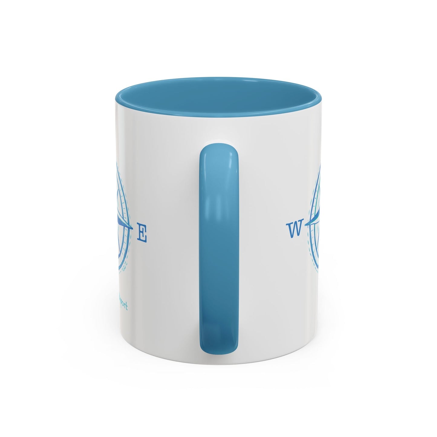 Southport Compass Accent Coffee Mug (11oz & 15oz) - Blue Cava