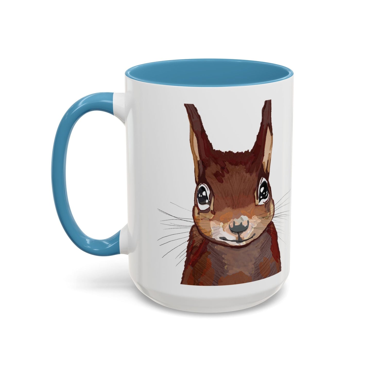 Squirrel Two Tone Coffee Mugs (11oz & 15oz) - Blue Cava