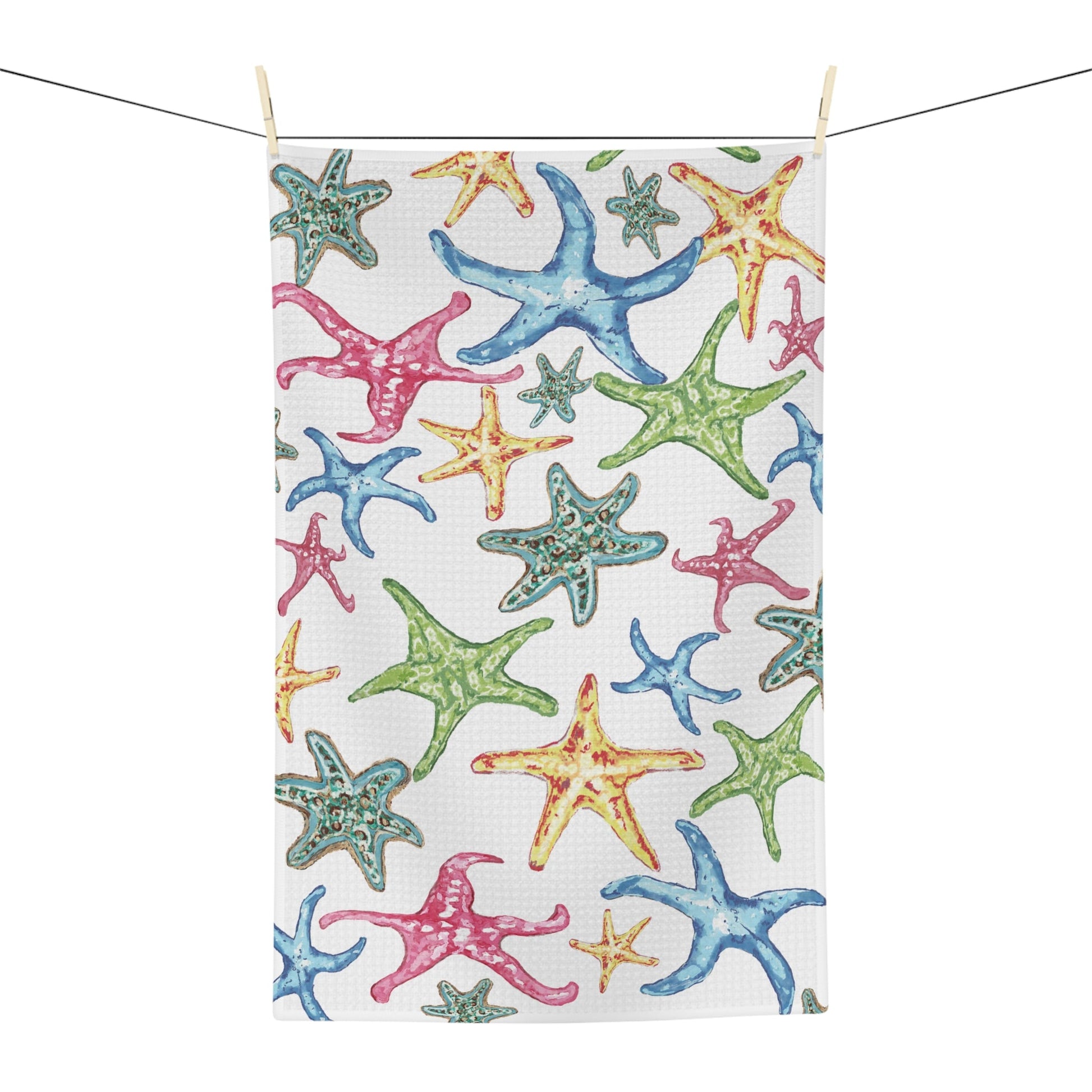 Starfish Microfiber Waffle Towel - Blue Cava