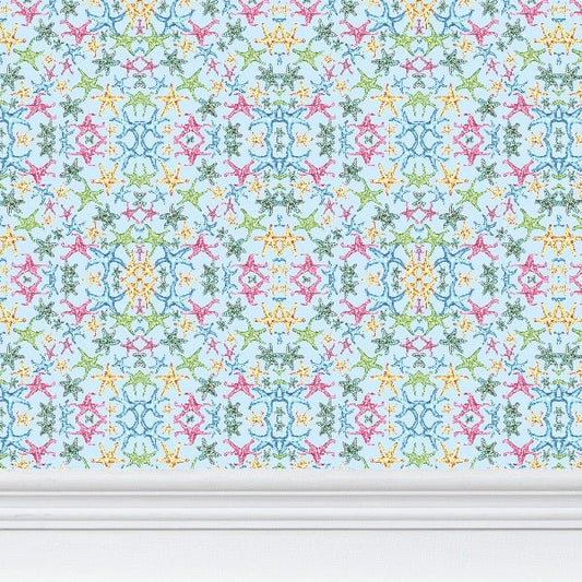 Starfish Wallpaper - Blue Cava