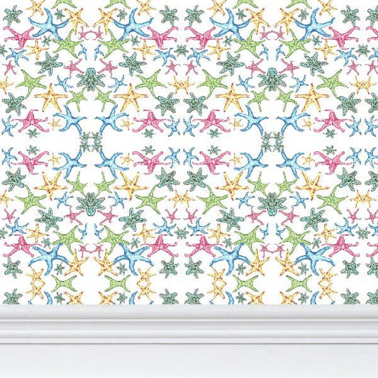 Starfish Wallpaper - Blue Cava