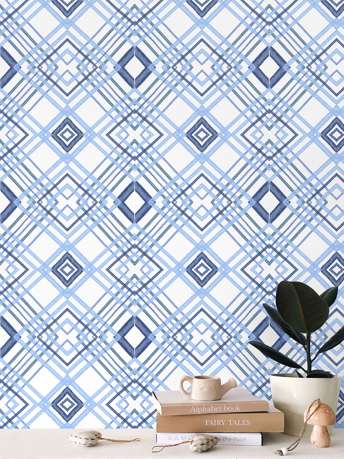 Stripe Wallpaper - Blue Cava