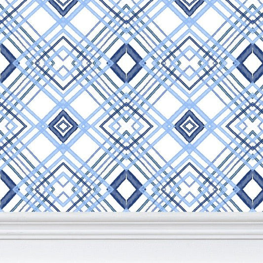 Stripe Wallpaper - Blue Cava