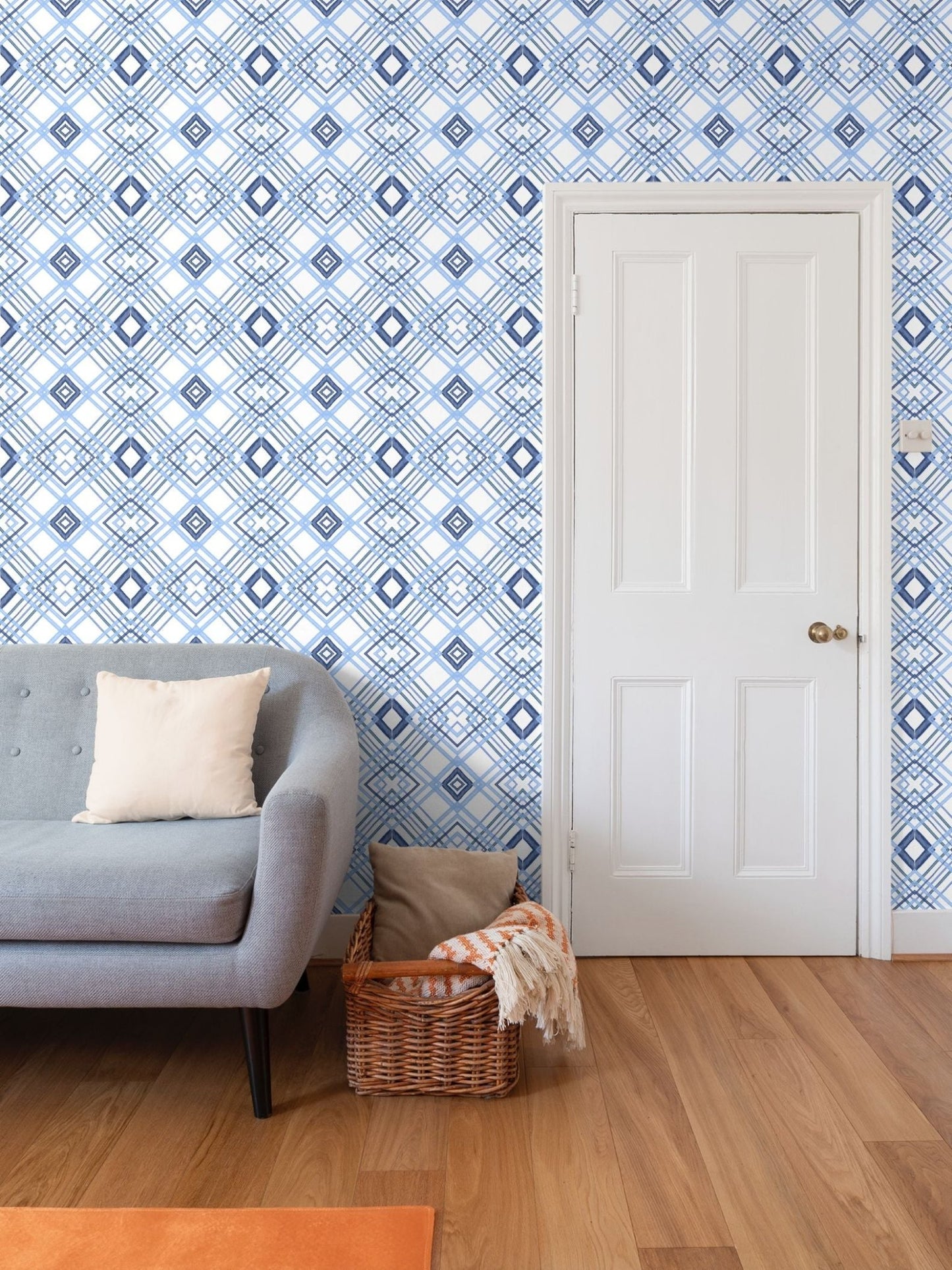 Stripe Wallpaper - Blue Cava