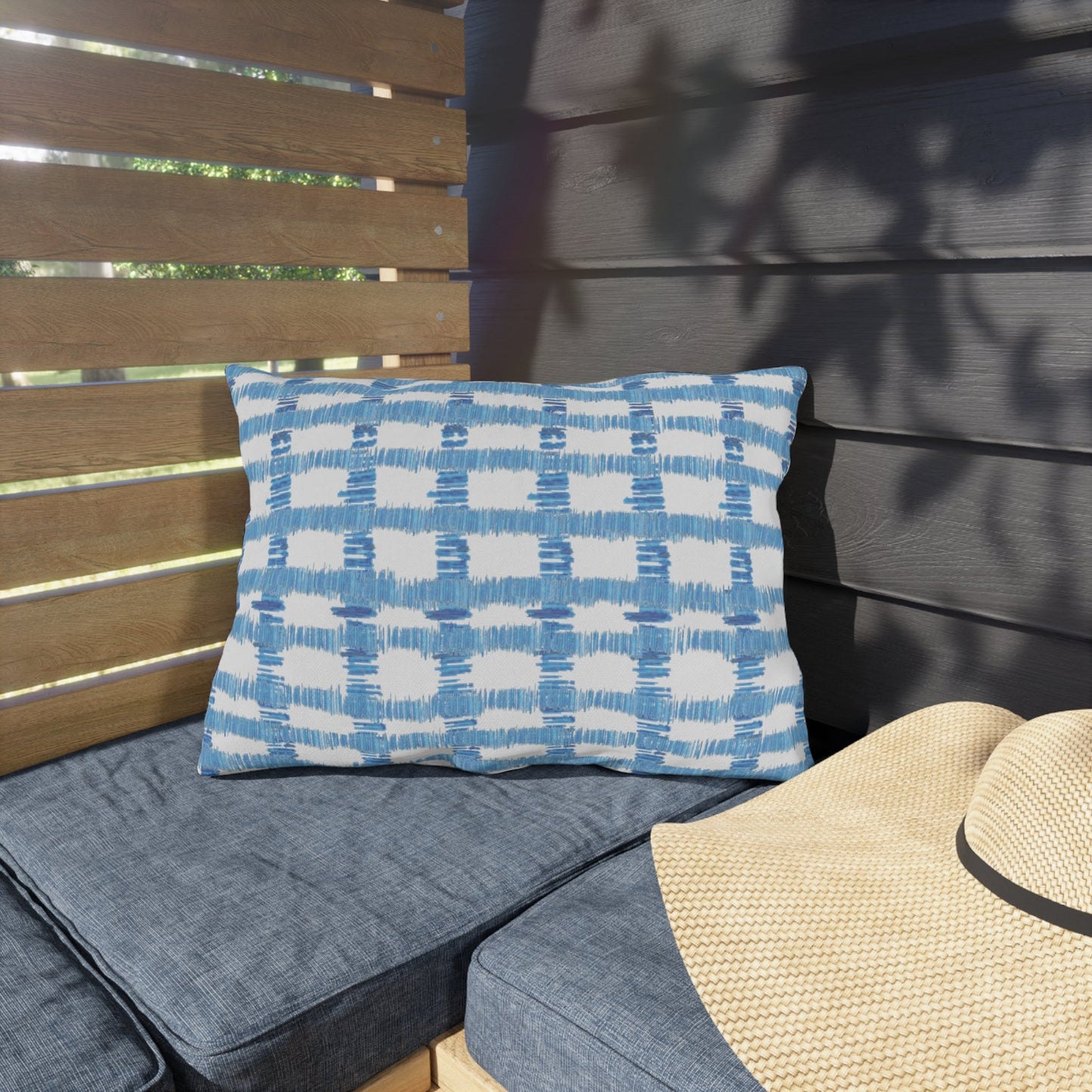 Stripes Outdoor Pillows - Blue Cava