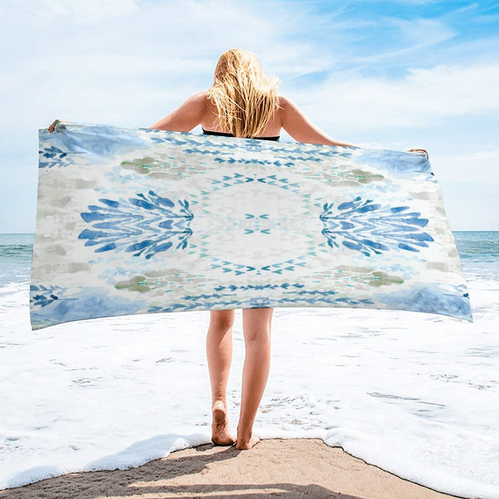 Summer Vibes Bath Towel - Blue Cava