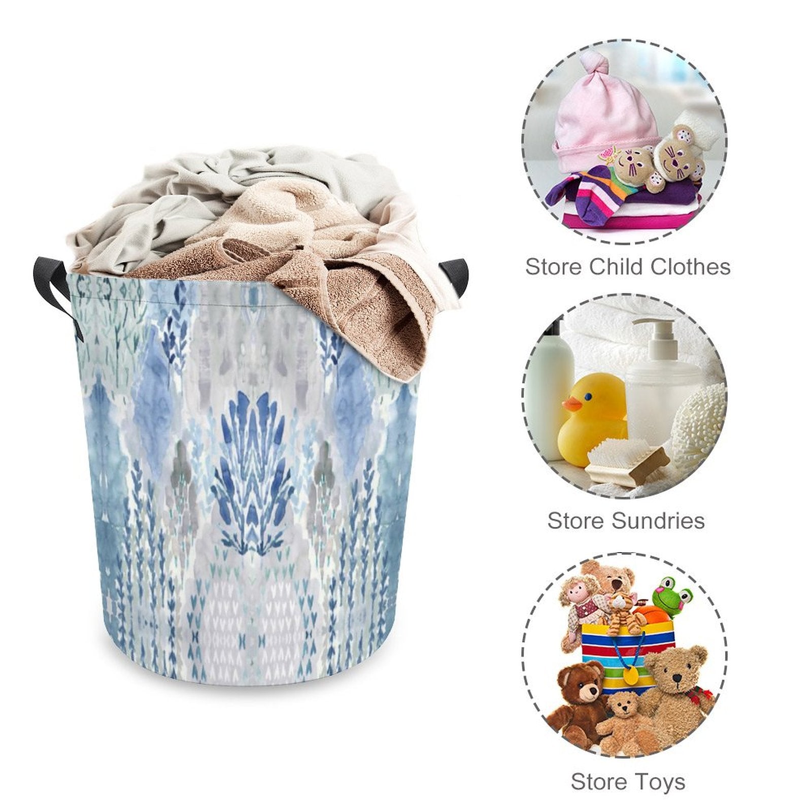 Summer Vibes Laundry Basket - Blue Cava