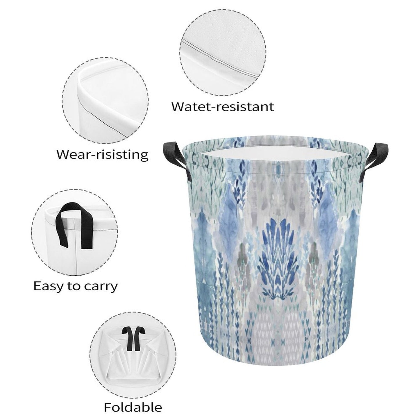 Summer Vibes Laundry Basket - Blue Cava