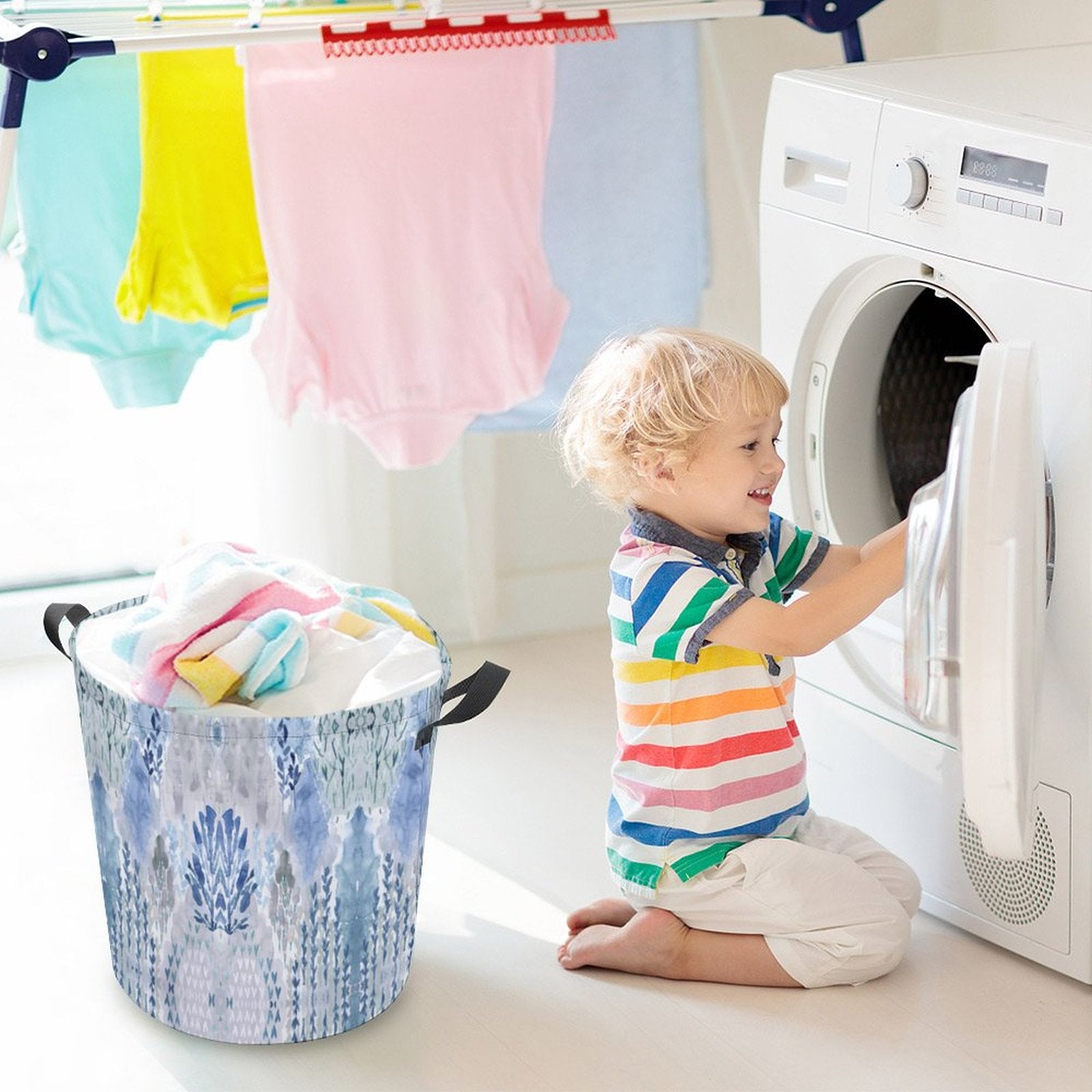 Summer Vibes Laundry Basket - Blue Cava