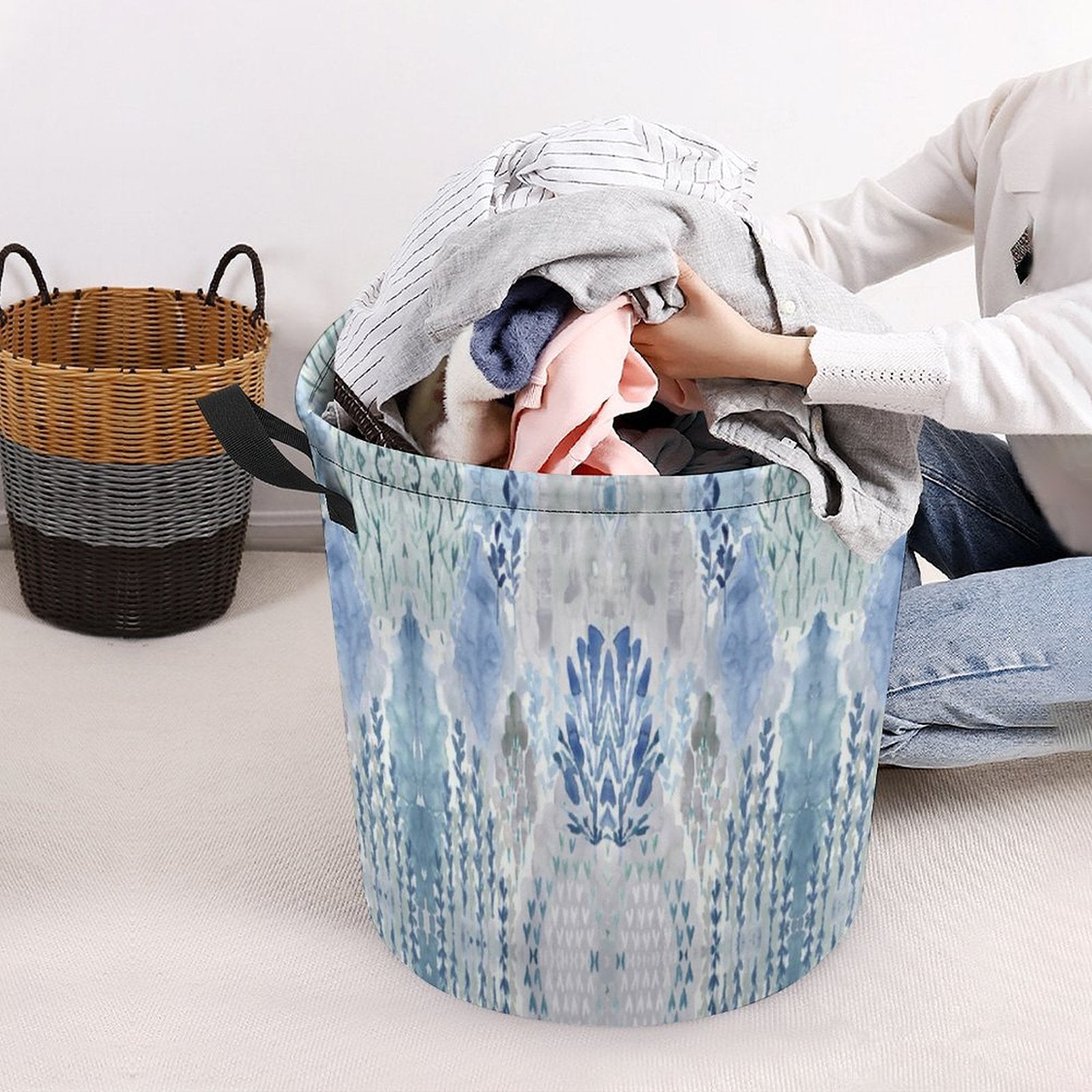 Summer Vibes Laundry Basket - Blue Cava