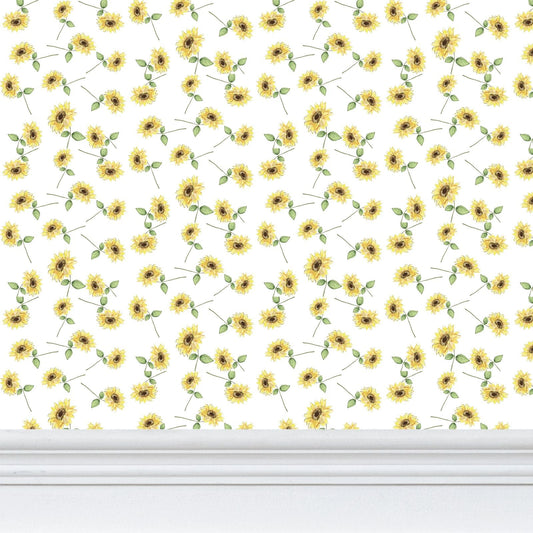 Sunflower Wallpaper - Blue Cava