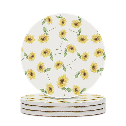 Sunflowers Ceramic Coaster - Blue Cava