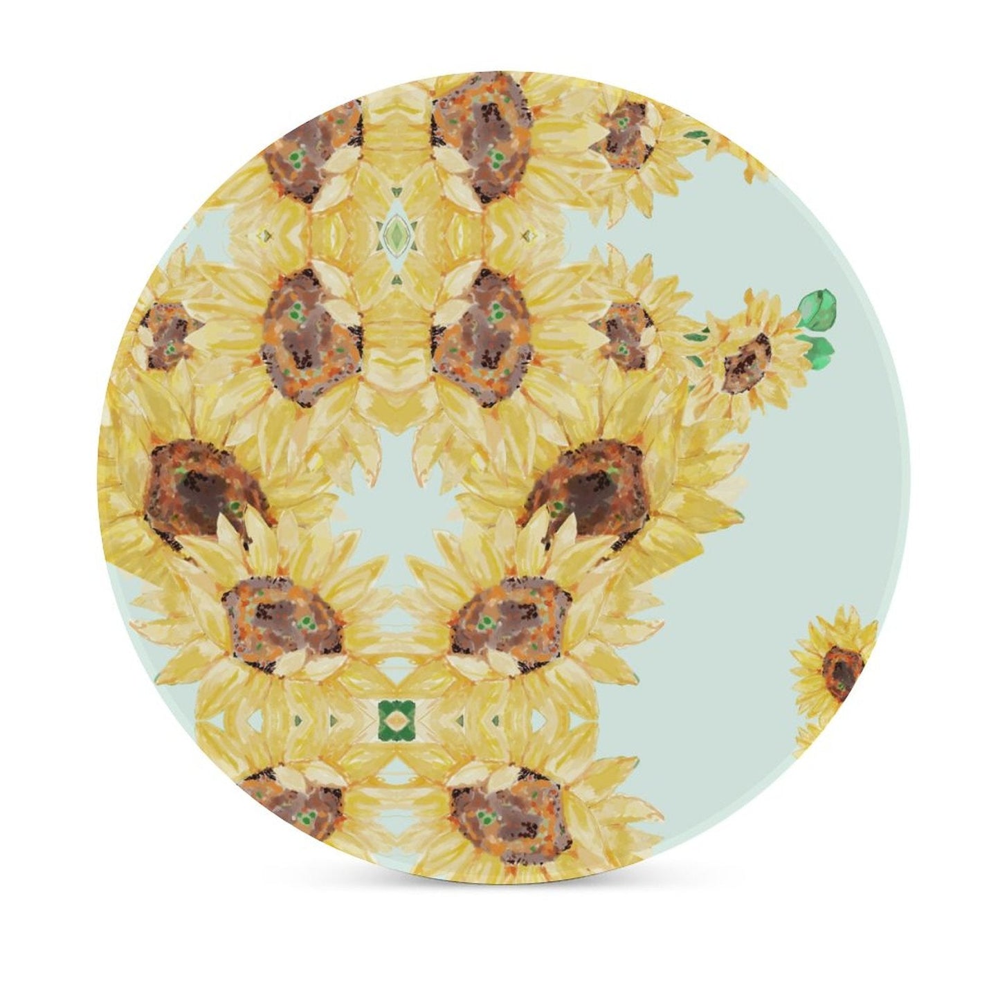 Sunflowers Ceramic Coaster - Blue Cava