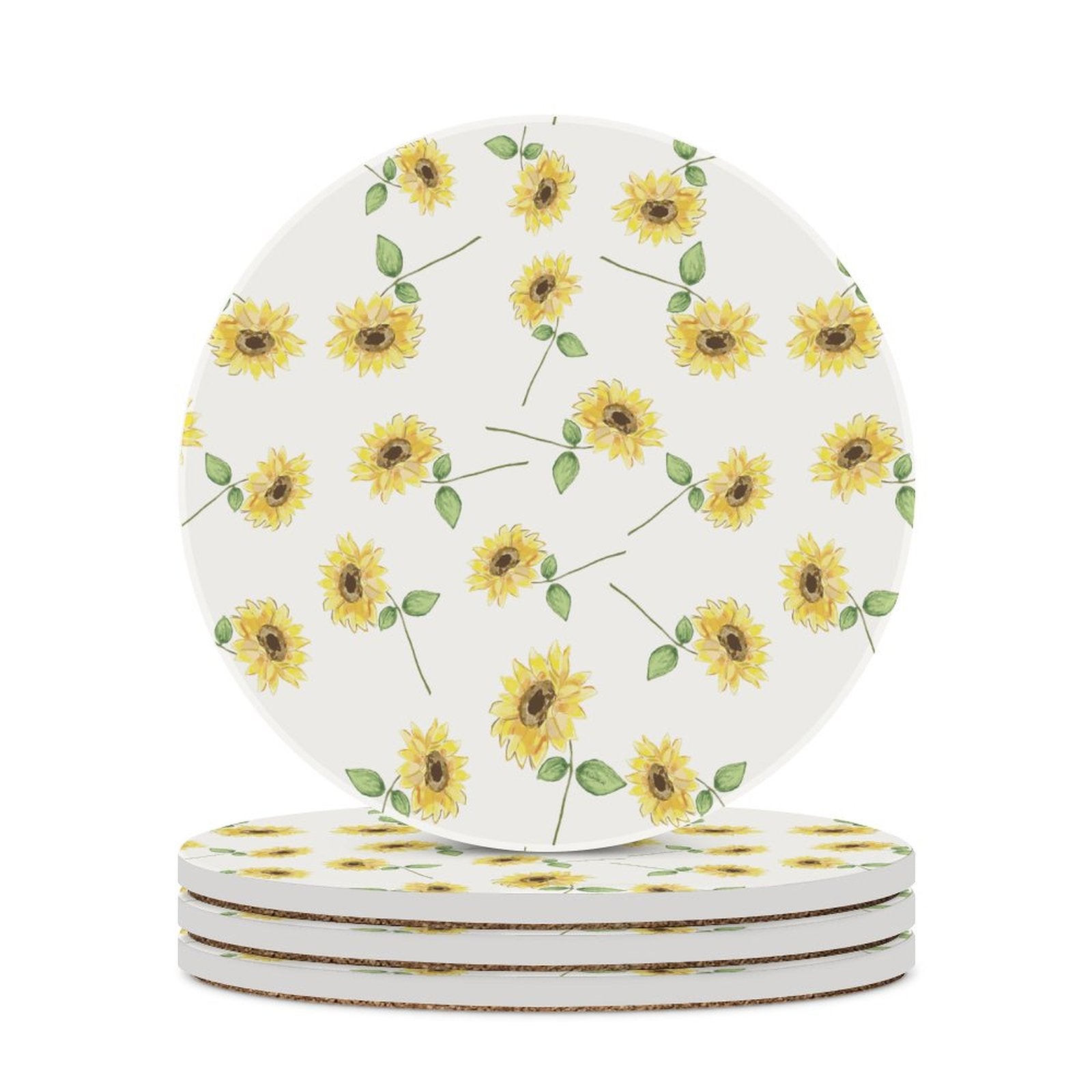 Sunflowers Ceramic Coaster - Blue Cava