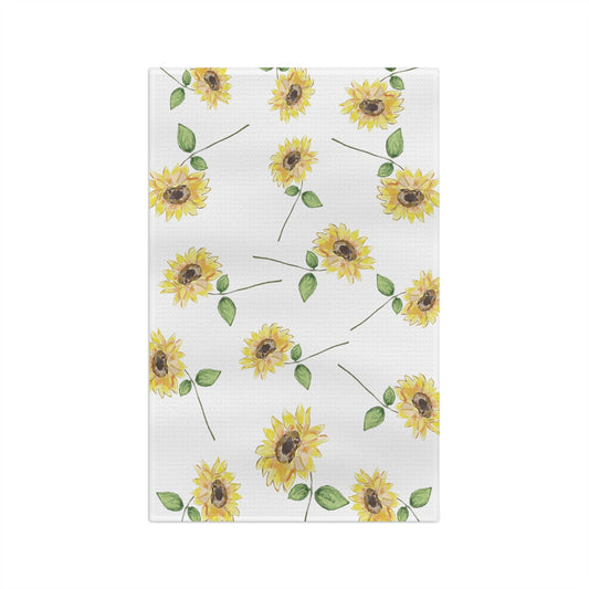 Sunflowers Microfiber Waffle Towel - Blue Cava