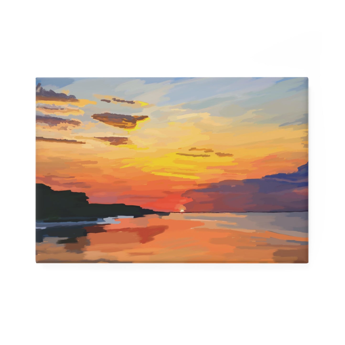 Sunset At High Rock Lake Magnet - 1 & 10 Pack | Vibrant Landscape Decor - Blue Cava