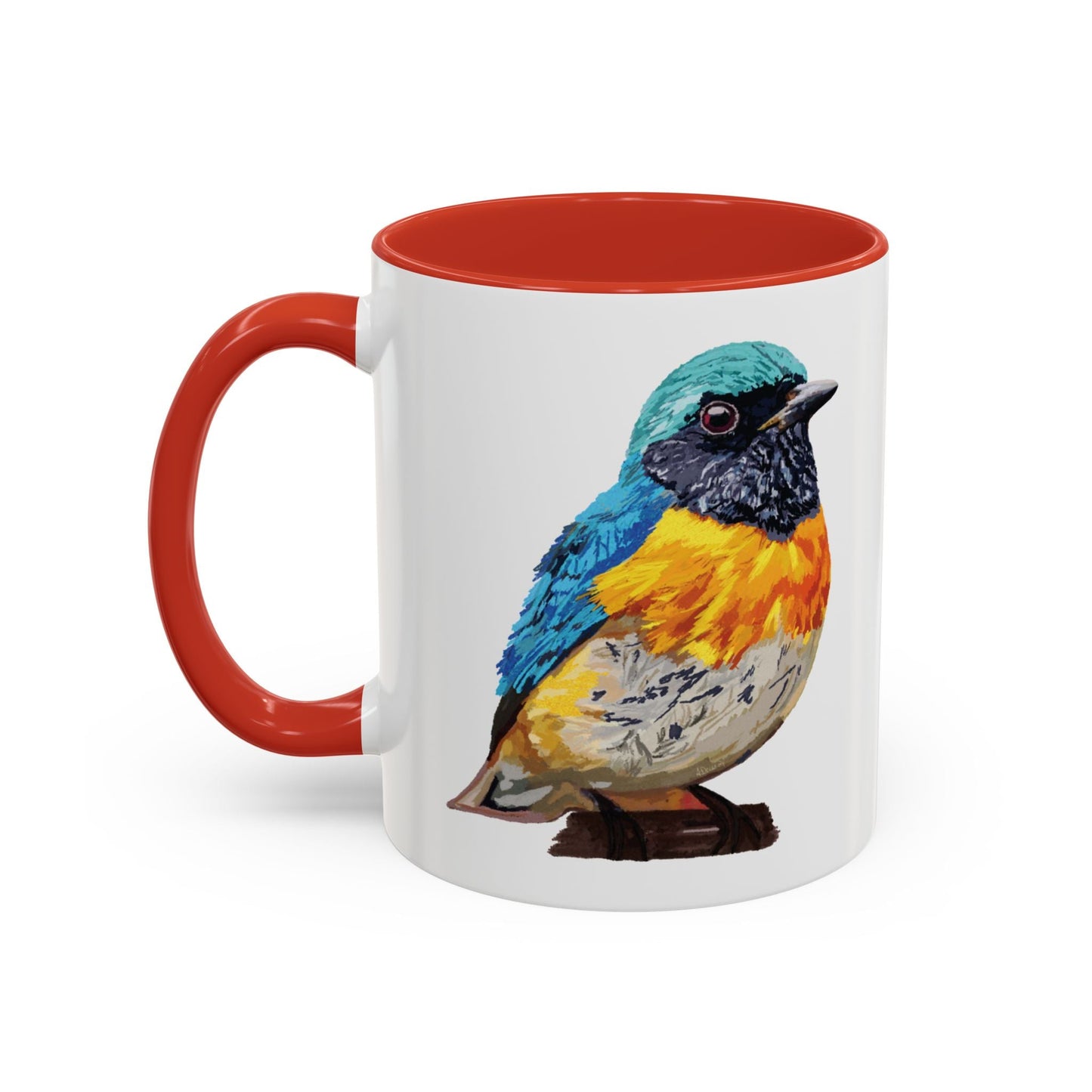 Tangara Rainbow Bird Two Tone Ceramic Mug (11oz & 15oz) - Blue Cava