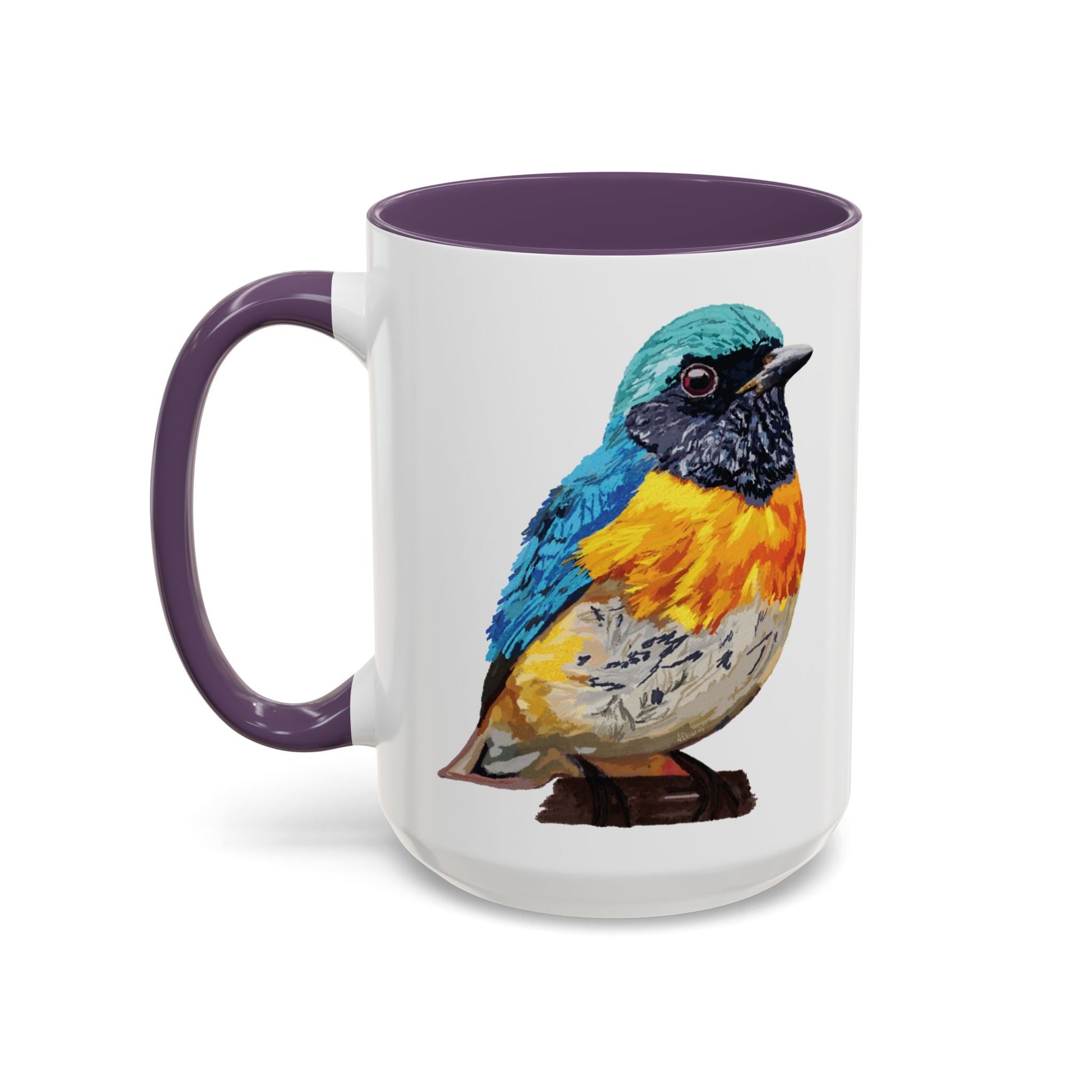 Tangara Rainbow Bird Two Tone Ceramic Mug (11oz & 15oz) - Blue Cava