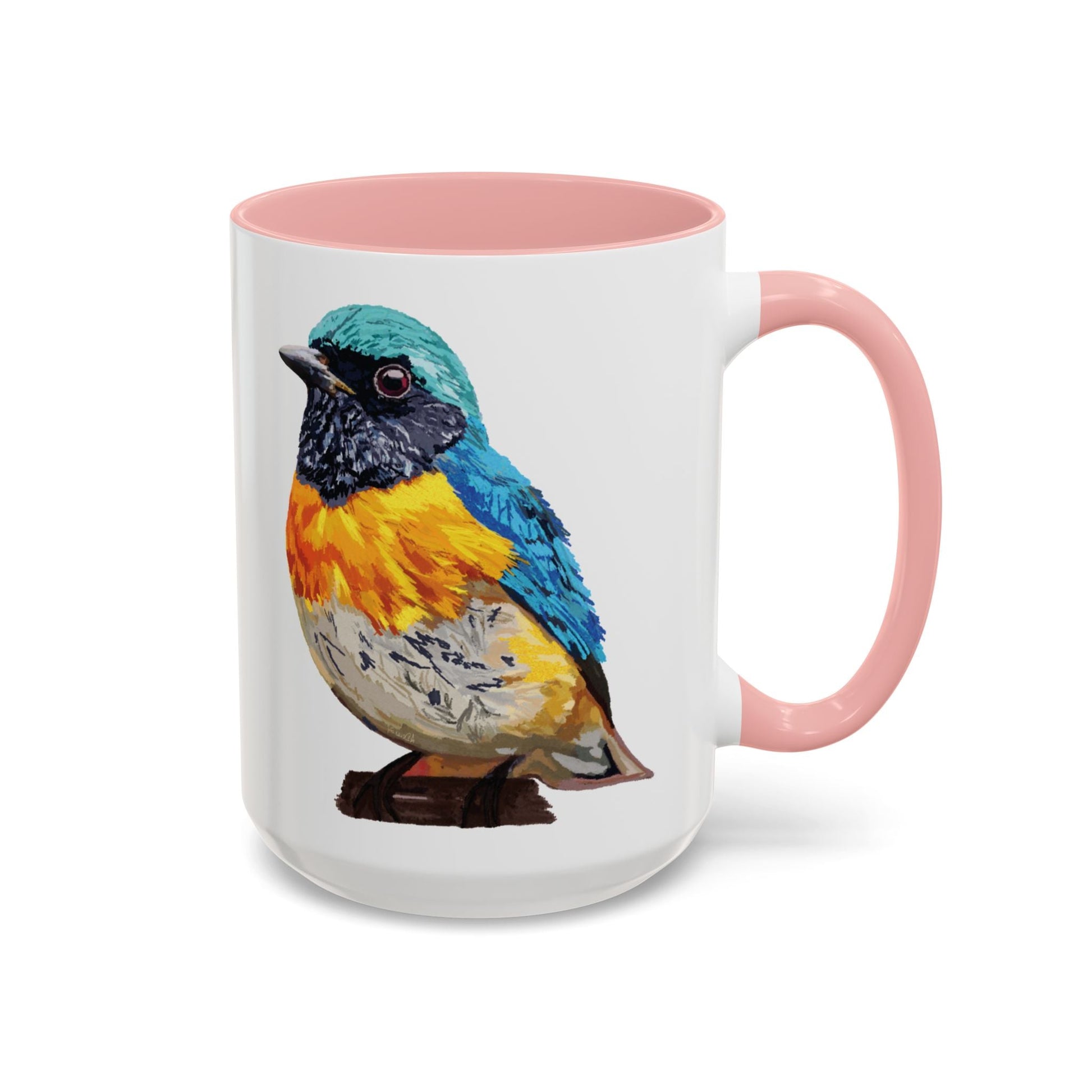 Tangara Rainbow Bird Two Tone Ceramic Mug (11oz & 15oz) - Blue Cava