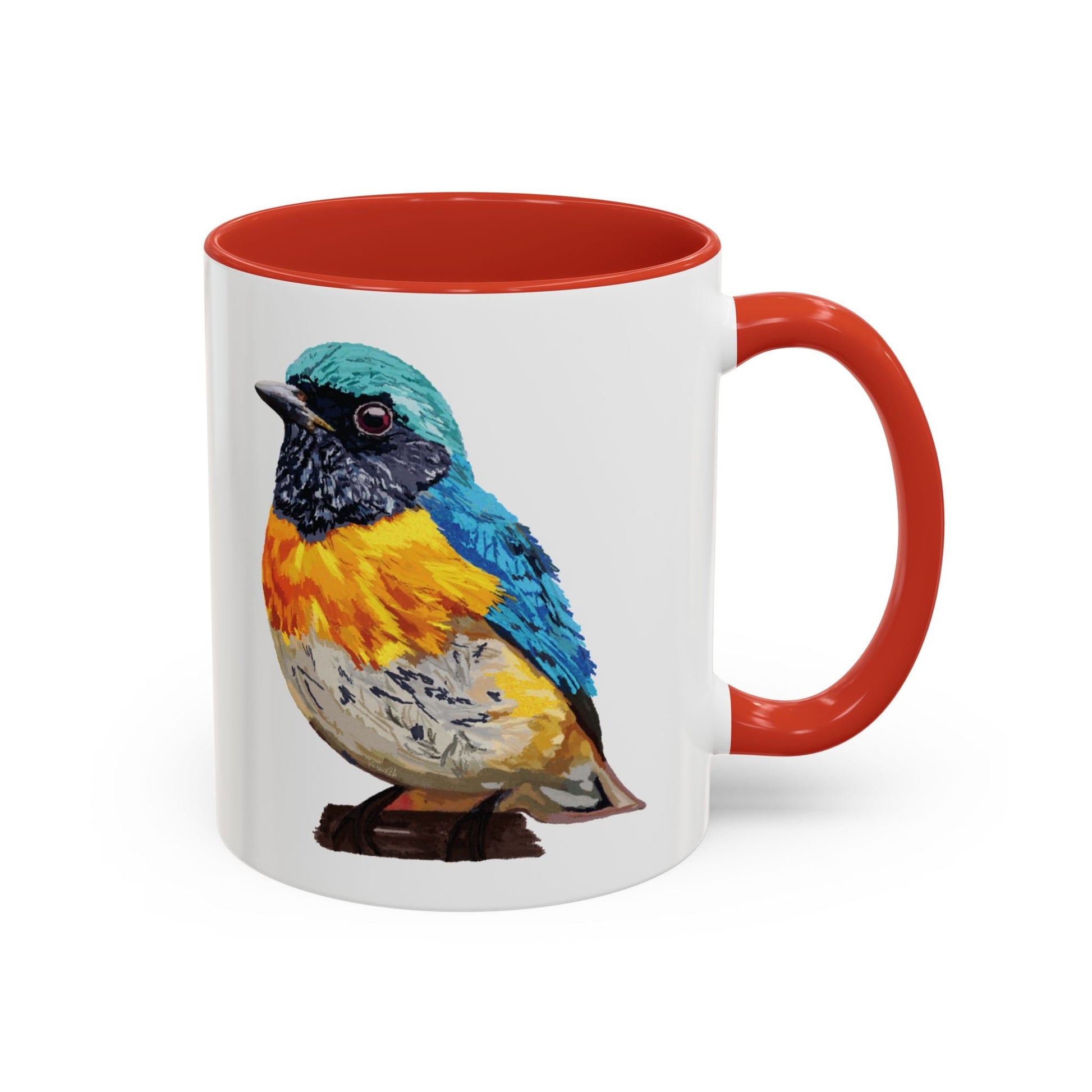 Tangara Rainbow Bird Two Tone Ceramic Mug (11oz & 15oz) - Blue Cava