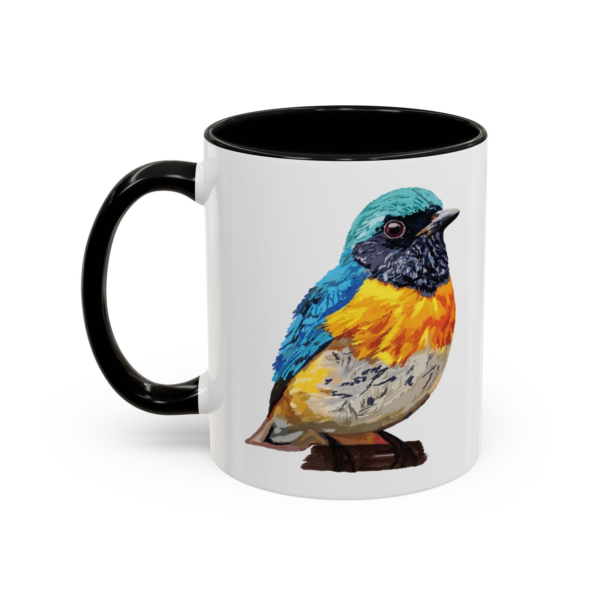 Tangara Rainbow Bird Two Tone Ceramic Mug (11oz & 15oz) - Blue Cava