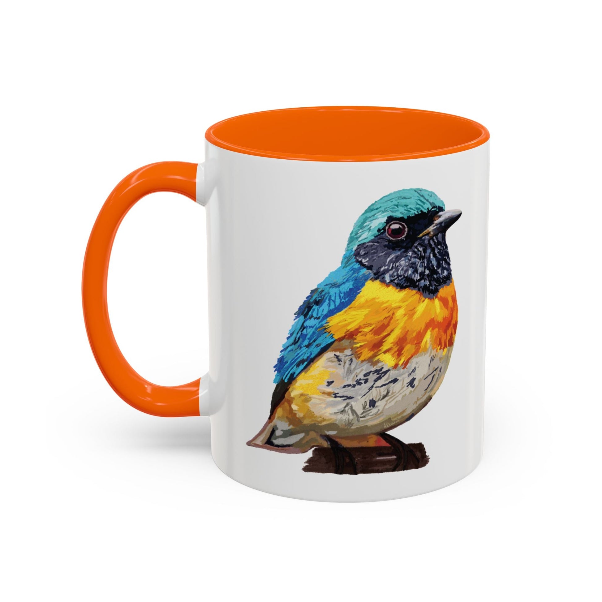 Tangara Rainbow Bird Two Tone Ceramic Mug (11oz & 15oz) - Blue Cava