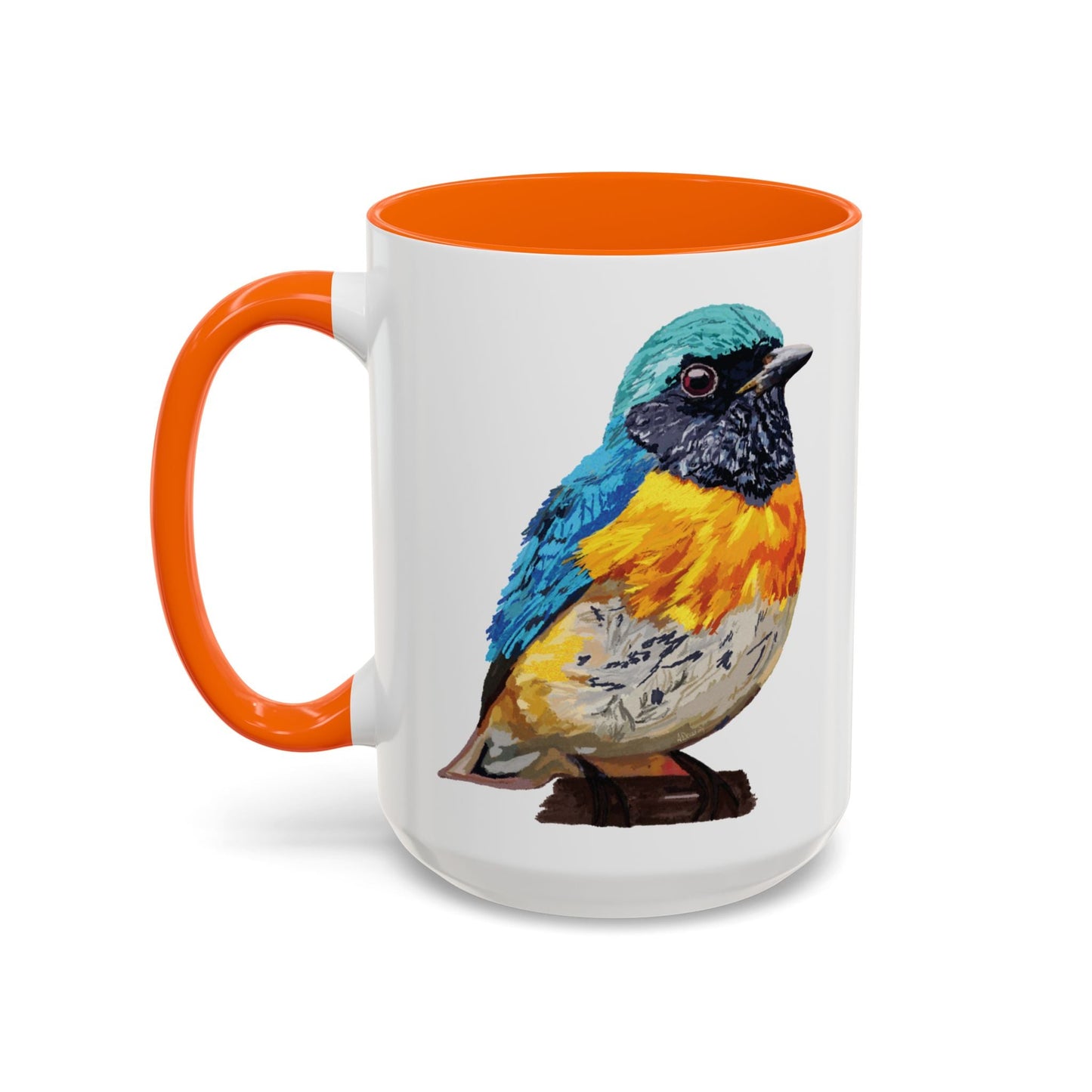 Tangara Rainbow Bird Two Tone Ceramic Mug (11oz & 15oz) - Blue Cava