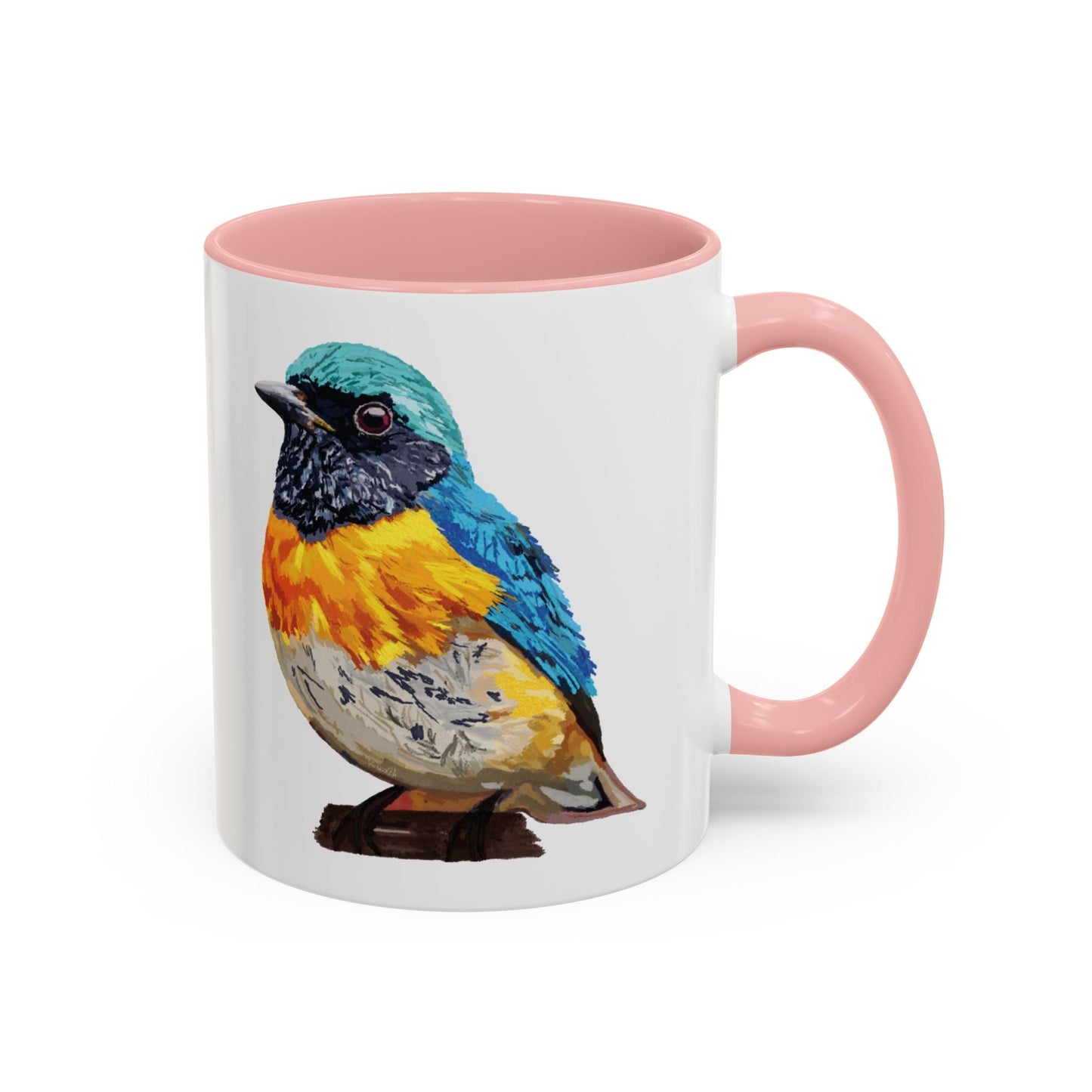 Tangara Rainbow Bird Two Tone Ceramic Mug (11oz & 15oz) - Blue Cava