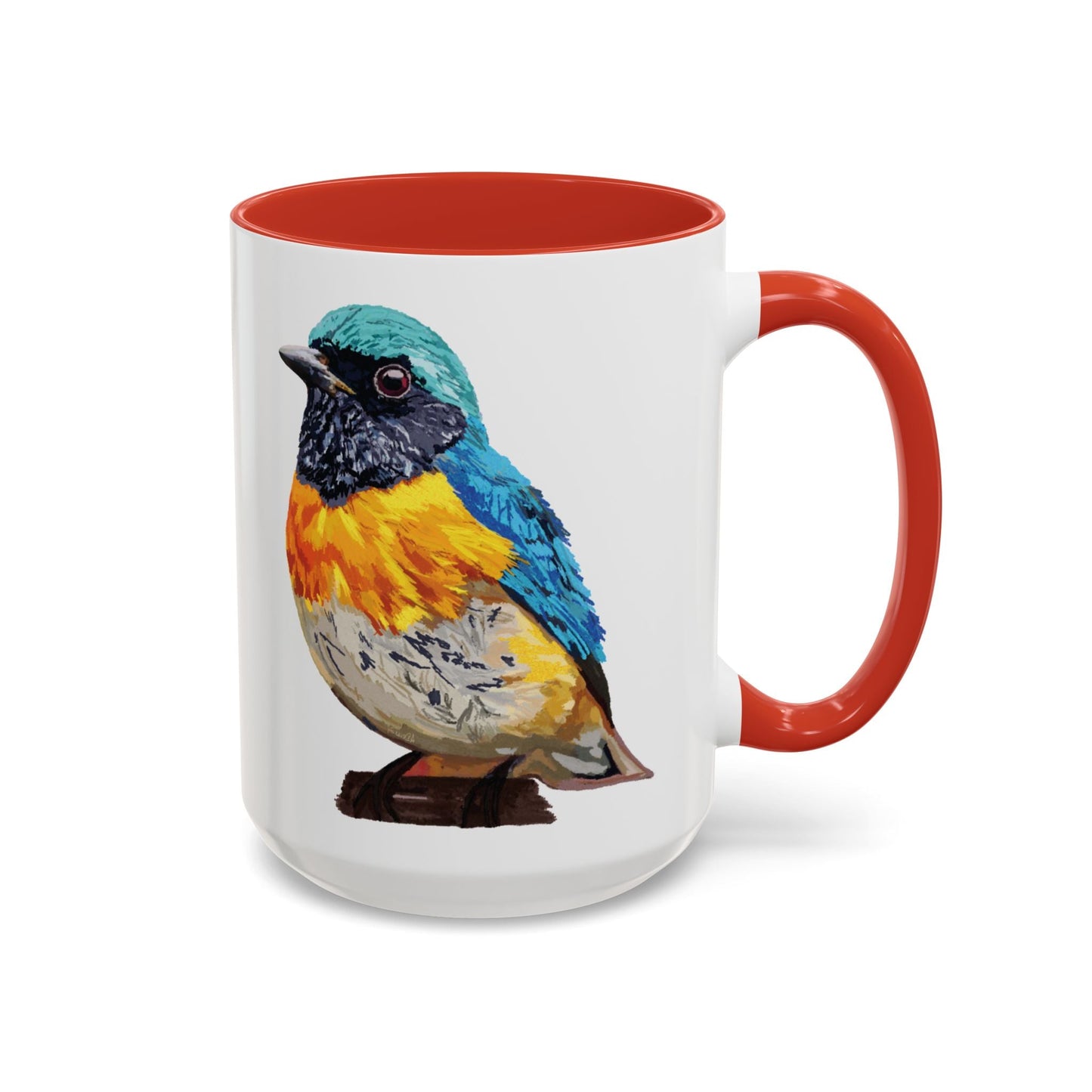 Tangara Rainbow Bird Two Tone Ceramic Mug (11oz & 15oz) - Blue Cava