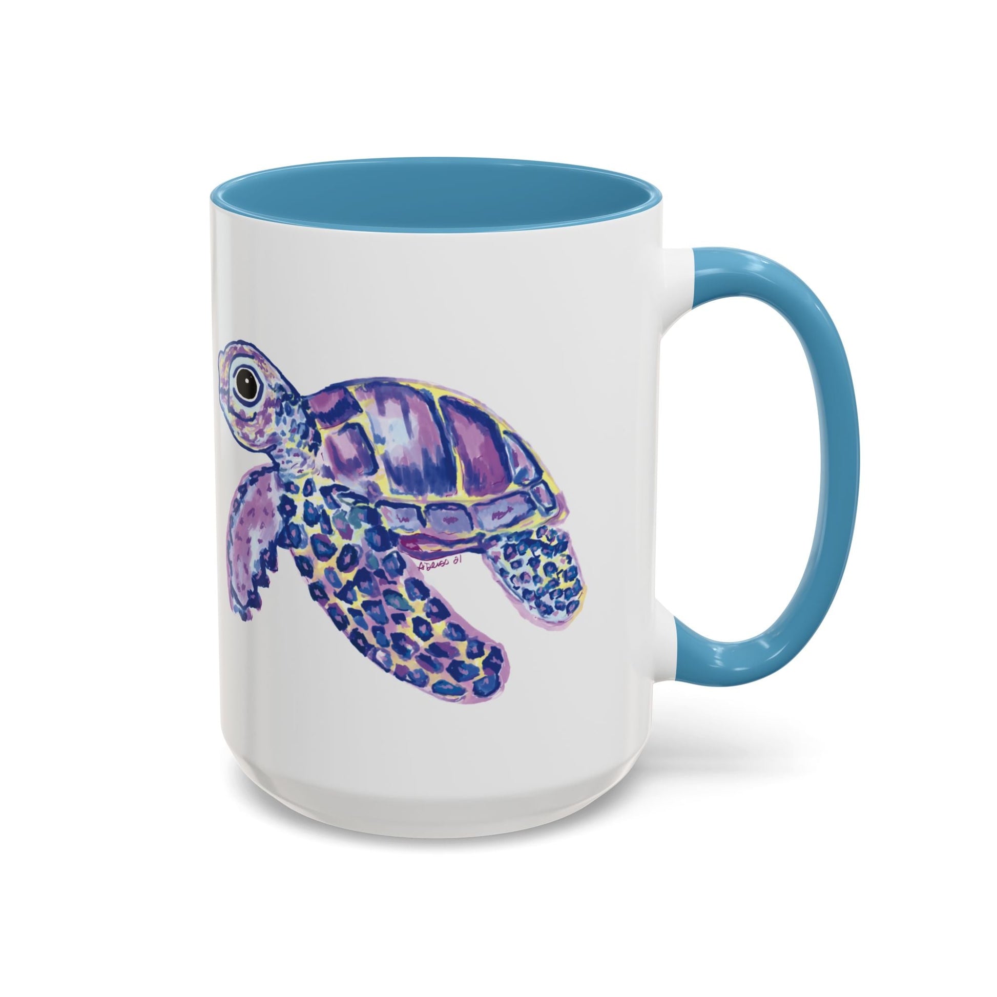 “Tilley” Sea Turtle Two Tone Mug 11oz & 15oz - Blue Cava