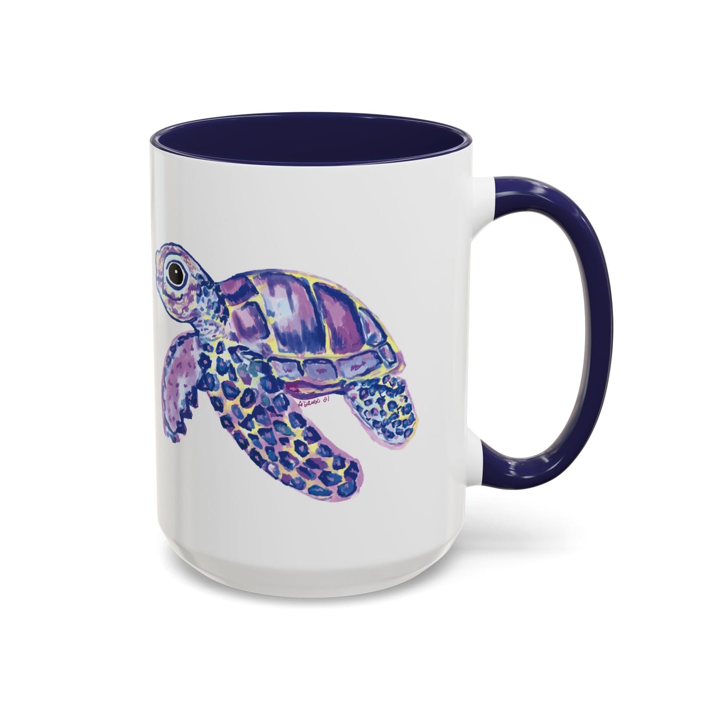 “Tilley” Sea Turtle Two Tone Mug 11oz & 15oz - Blue Cava