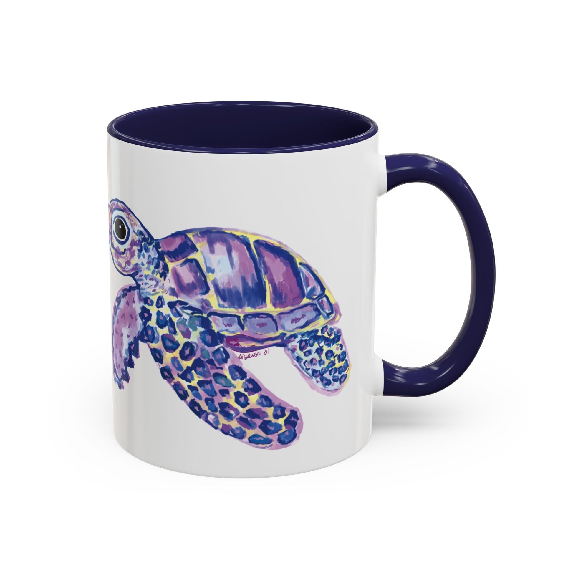 “Tilley” Sea Turtle Two Tone Mug 11oz & 15oz - Blue Cava