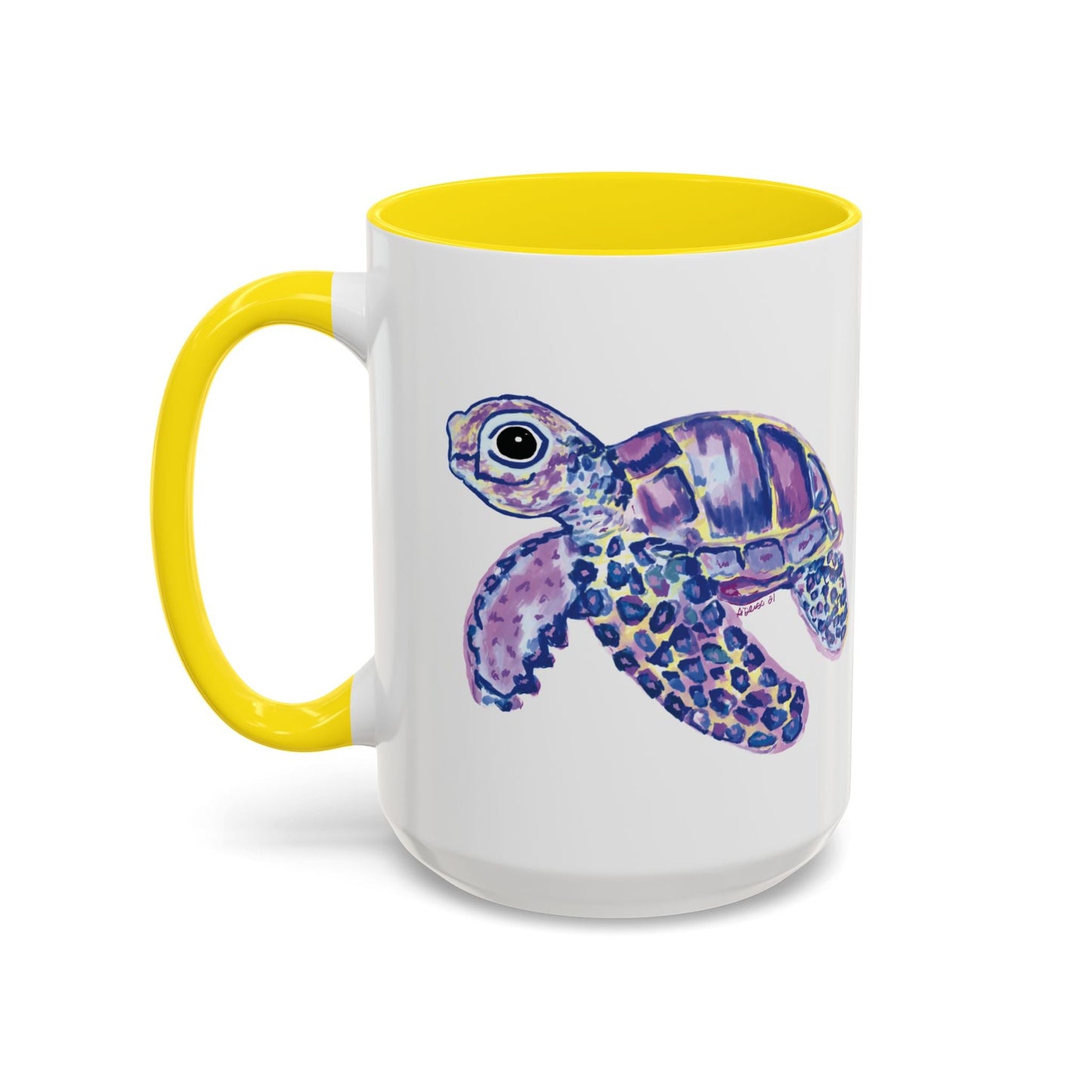 “Tilley” Sea Turtle Two Tone Mug 11oz & 15oz - Blue Cava