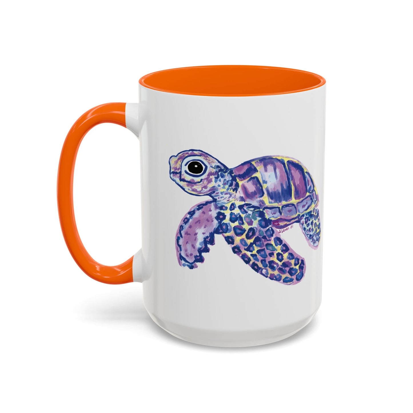 “Tilley” Sea Turtle Two Tone Mug 11oz & 15oz - Blue Cava