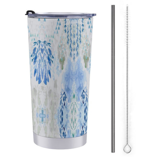 Watercolor Car Travel Mug Set - Blue Cava