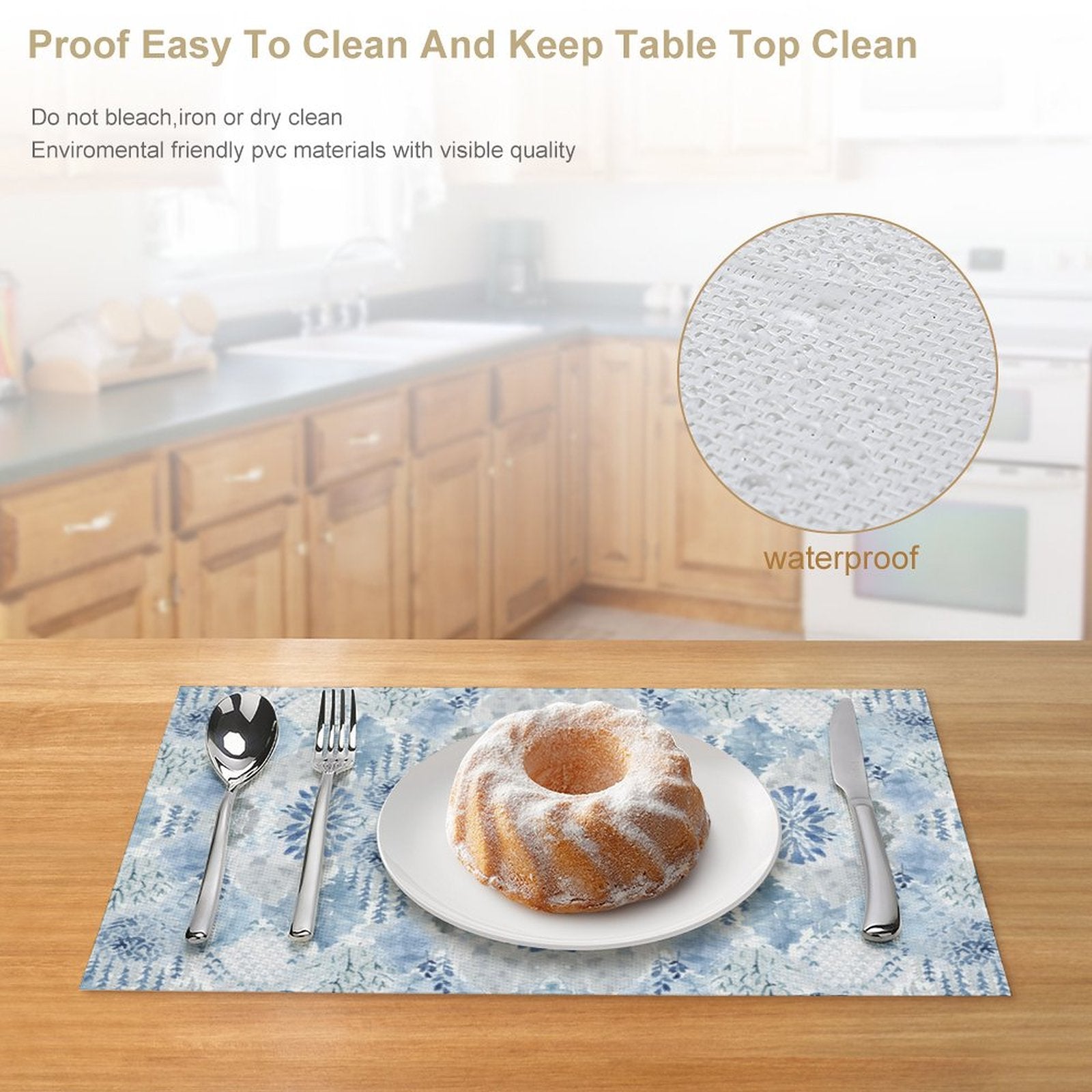 Watercolor Placemat Set - Blue Cava