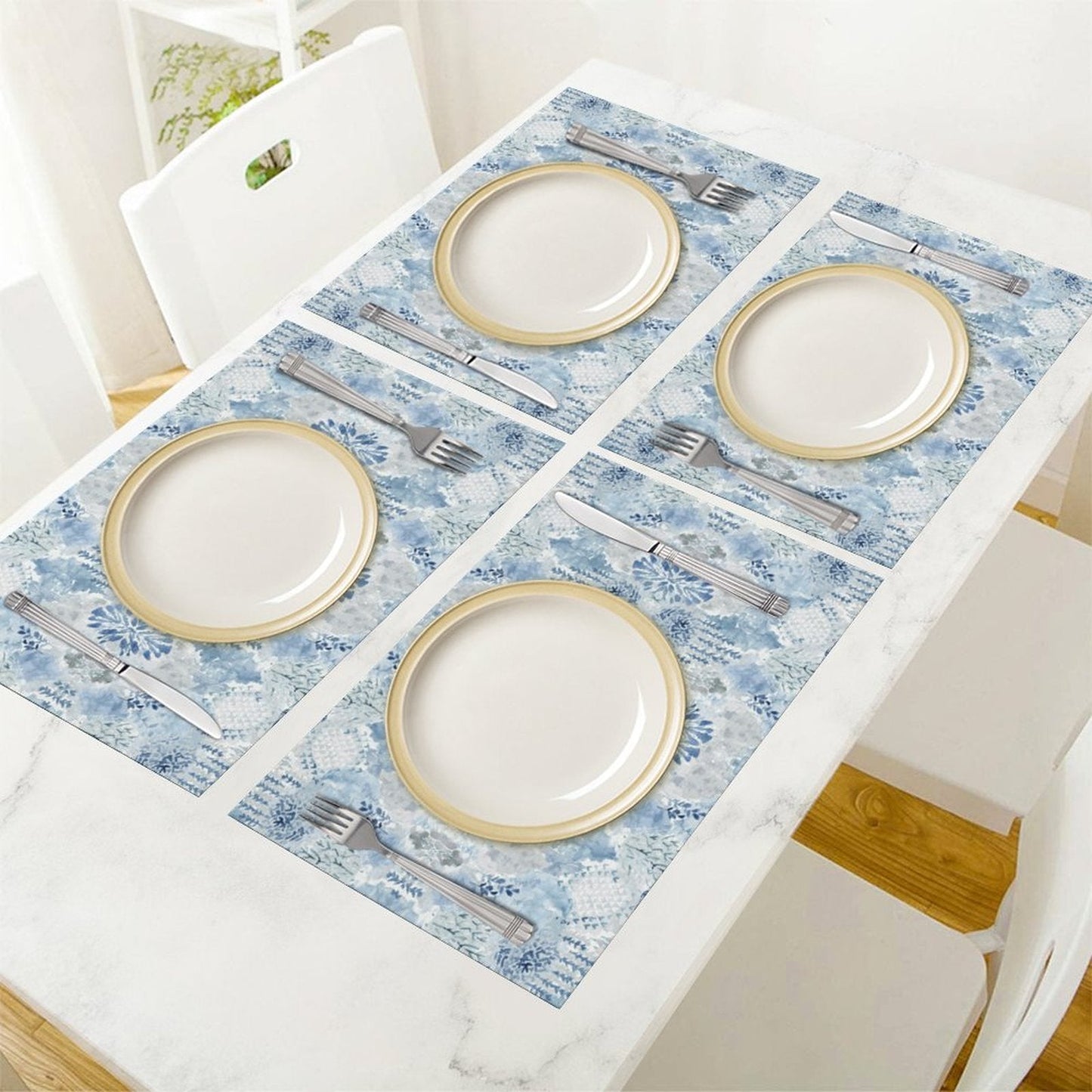 Watercolor Placemat Set - Blue Cava