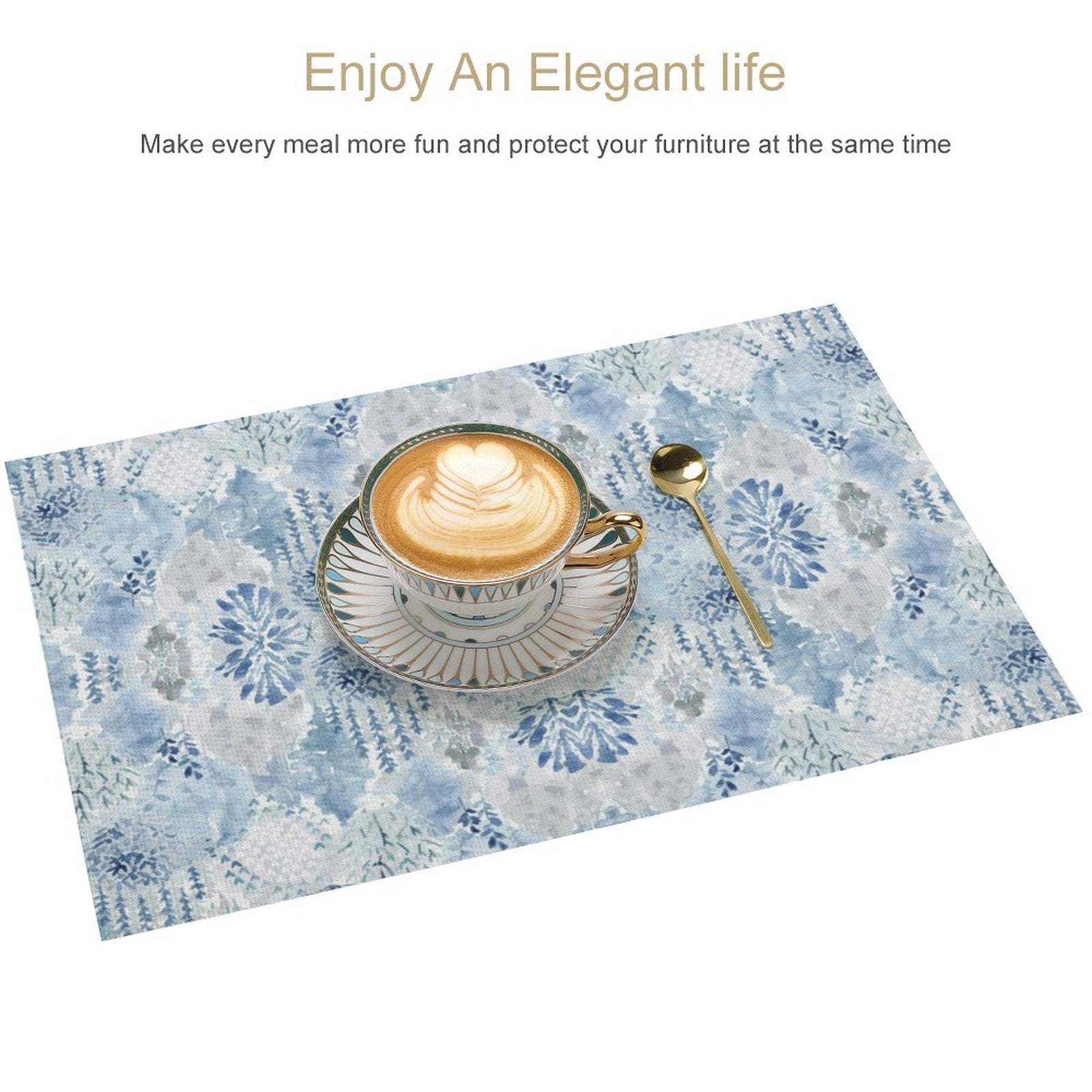 Watercolor Placemat Set - Blue Cava