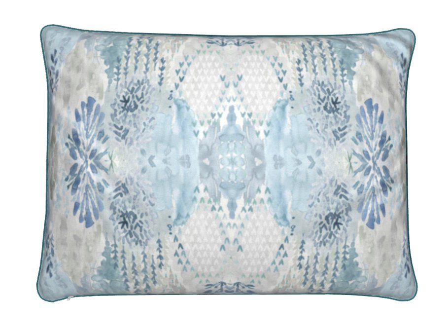 Watercolor Premium Pillow - Blue Cava