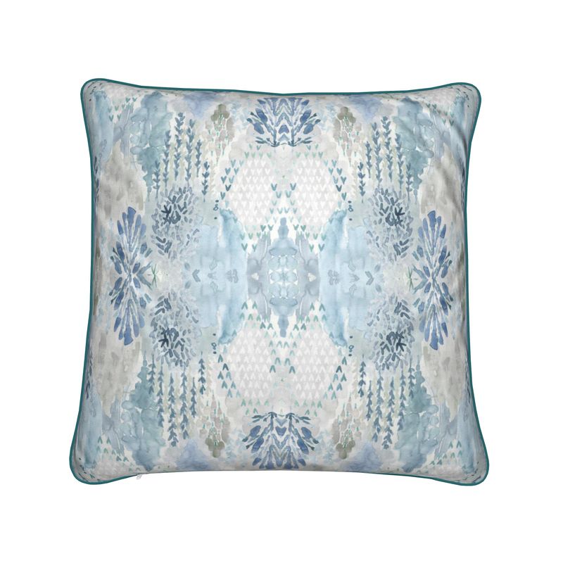 Watercolor Premium Pillow - Blue Cava