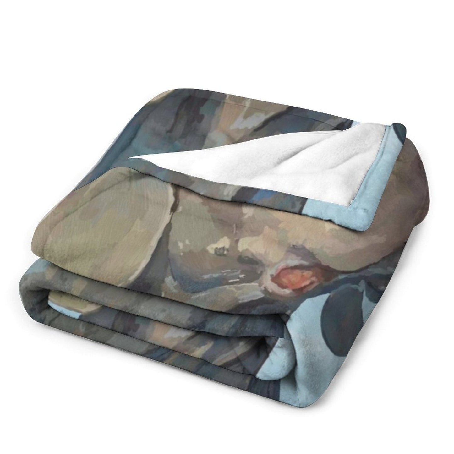 Weimaraner 280gsm Flannel Blanket (One-sided Printing) - Blue Cava