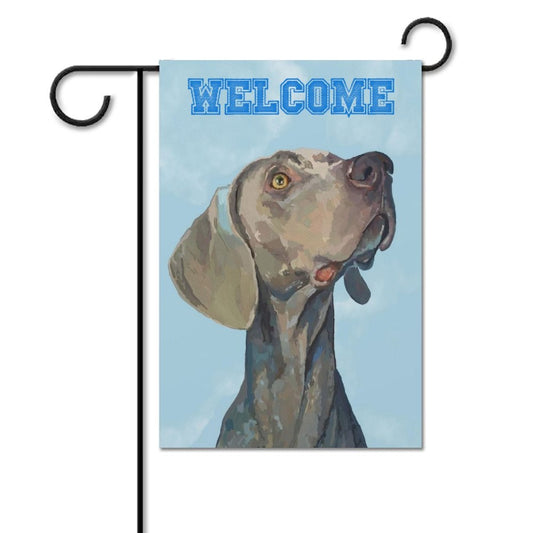 Weimaraner Garden Flag (2 Sided)-12"x18" - Blue Cava