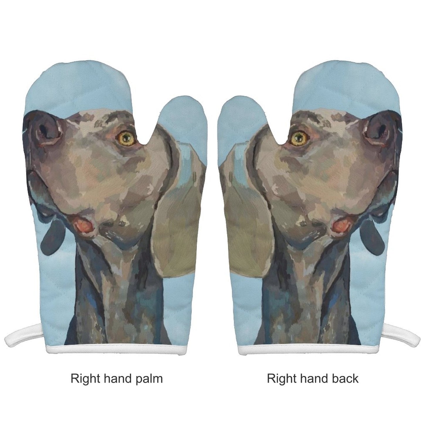 Weimaraner Oven Mitt Set of 2 - Blue Cava