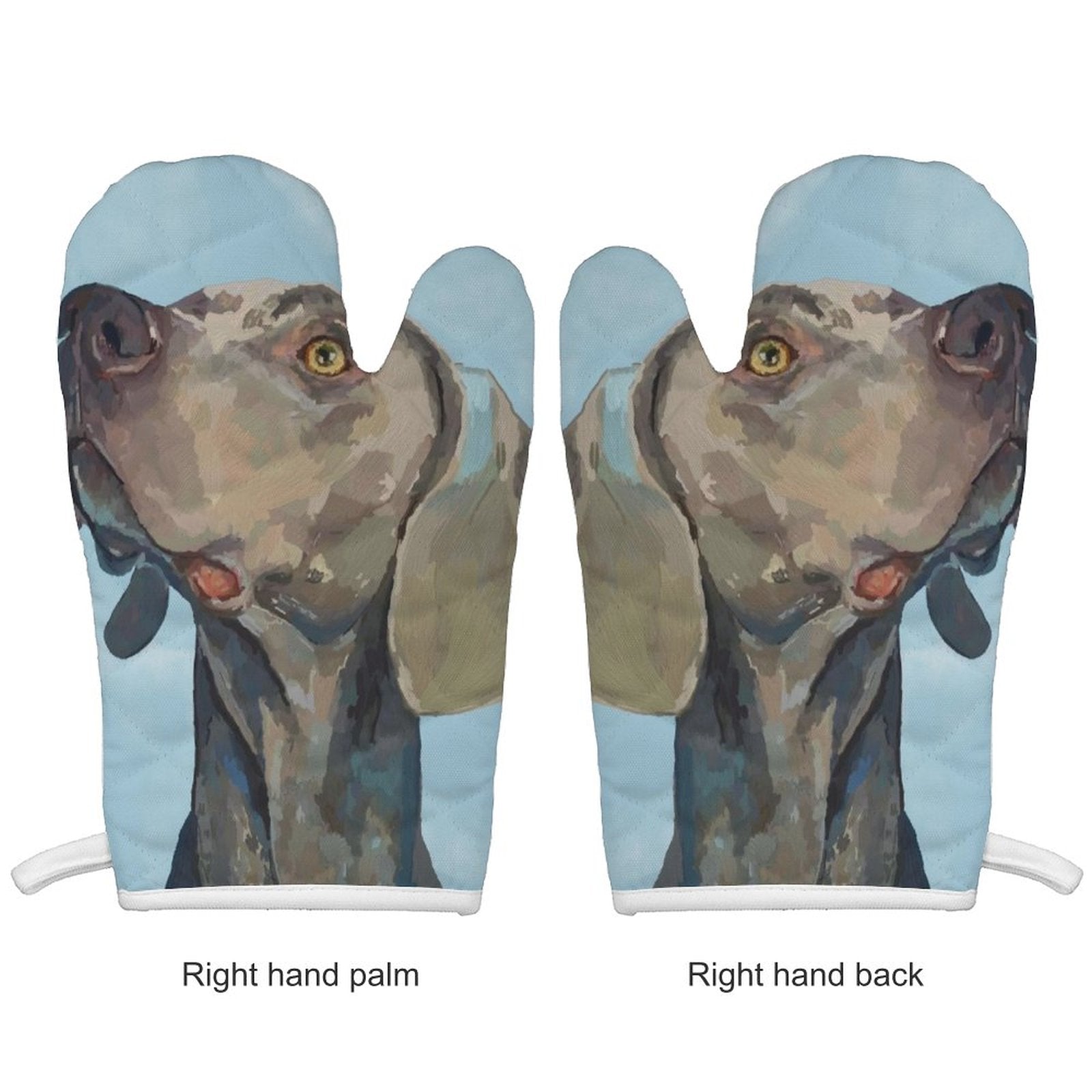 Weimaraner Oven Mitt Set of 2 - Blue Cava