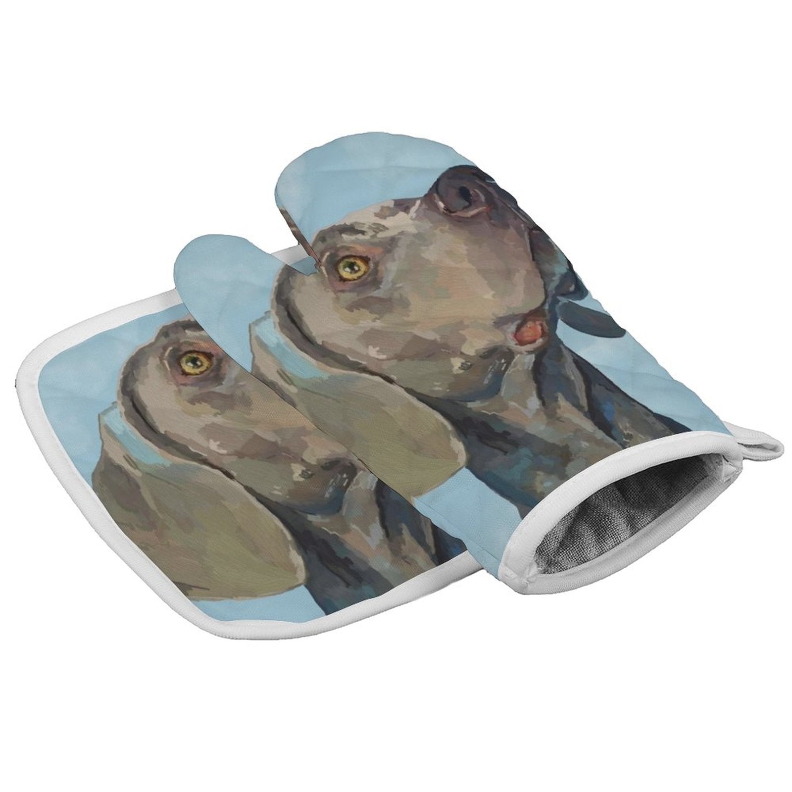 Weimaraner Oven Mitt Set of 2 - Blue Cava