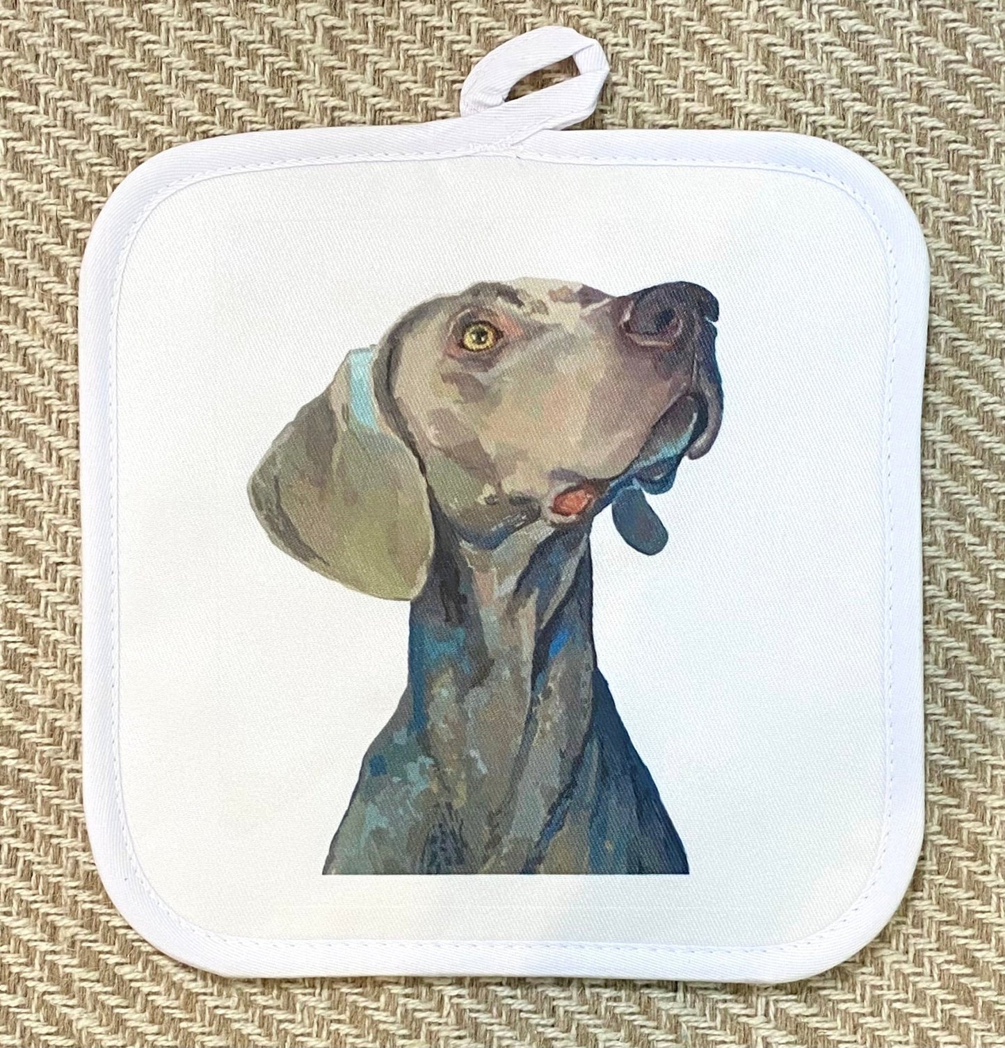 Weimaraner Pot Holder - Blue Cava