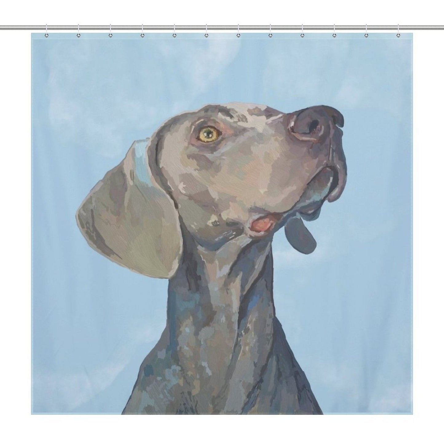 Weimaraner Shower Curtain-66x72Inch (168x183cm) - Blue Cava